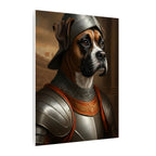 Boxer Medieval Knight Portrait Canvas Wall Art, Regal Dog Painting, Boxer Lover Gift, Stretched Canvas
