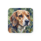 Beagle Watercolor Drink Coaster by Tritan — angled detail view