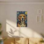 Beagle Post-Impressionist Oil Painting Canvas Print, Dog Wall Art Decor, Pet Lover Gift