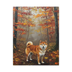 Shiba Inu Acrylic Painting Canvas Wall Art | Autumn Woods Dog Decor | Cute Shiba Gift for Dog Lovers | Pet Portrait Print
