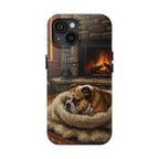 Acrylic English Bulldog - Winter Hearth | Tough Phone Case