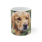 Golden Retriever Watercolor Garden Peek Ceramic Mug 11oz | Dog Lover Gift