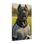 Cane Corso Oil Painting Soccer Portrait Canvas Wall Art | Dog Lover Gift | Athletic Pet Decor
