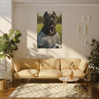 Cane Corso Oil Painting Soccer Portrait Canvas Wall Art | Dog Lover Gift | Athletic Pet Decor