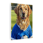 Golden Retriever Oil Painting Soccer Portrait Canvas Wall Art - Dog Lover Gift, Pet Decor for Home, Premium Stretched Canvas Print
