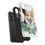 Corgi Watercolor Botanical Wreath Phone Case | Premium Dog Prints | Tritan — detail view