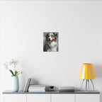 Australian Shepherd Charcoal Portrait Canvas Print, Aussie Dog Wall Art, Pet Lover Gift, Rustic Home Decor