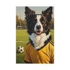 Border Collie Oil Painting Soccer Portrait Stretched Canvas Wall Art | Energetic Dog Lover Gift | Premium Pet Decor