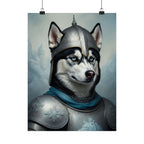 Siberian Husky Medieval Knight Portrait Matte Poster, Regal Dog Art Print, Siberian Husky Lover Gift, Wall Art