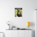 German Shepherd Oil Painting Soccer Portrait Canvas Wall Art Decor, Dog Lover Gift, Pet Owner Present, GSD Art Print