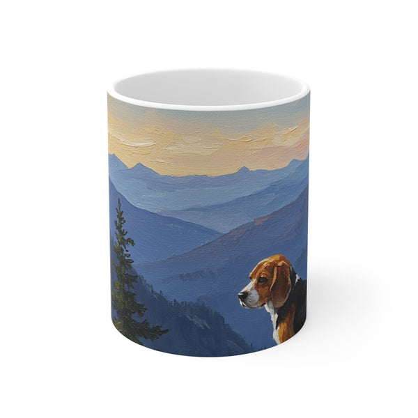 Acrylic Beagle - Mountain Overlook | Ceramic Mug 11oz