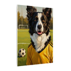 Border Collie Oil Painting Soccer Portrait Stretched Canvas Wall Art | Energetic Dog Lover Gift | Premium Pet Decor