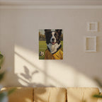 Border Collie Oil Painting Soccer Portrait Stretched Canvas Wall Art | Energetic Dog Lover Gift | Premium Pet Decor