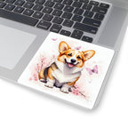 Corgi Watercolor Butterfly Bloom Kiss-Cut Stickers | Premium Dog Prints | Tritan — view 7 of 12