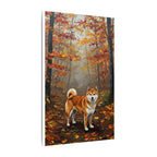 Shiba Inu Acrylic Painting Canvas Wall Art | Autumn Woods Dog Decor | Cute Shiba Gift for Dog Lovers | Pet Portrait Print