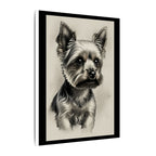 Yorkshire Terrier Charcoal Portrait Canvas Wall Art | Yorkie Dog Lover Gift | Pet Memorial Decor | Stretched Canvas Print