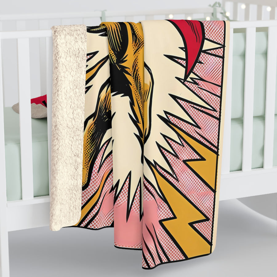 Golden Retriever Comic Pop Art Throw Blanket | Premium Dog Art | Tritan