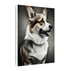 Corgi Charcoal Portrait Canvas Wall Art, Dog Lover Gift, Stretched Canvas Print, Pet Home Decor, Animal Art, Corgi Mom Dad Present