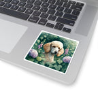 Poodle Watercolor Garden Peek Kiss-Cut Stickers | Premium Dog Prints | Tritan
