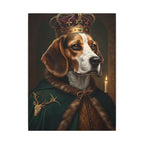 Beagle Kings & Queens Royal Portrait Canvas Wall Art, Regal Dog Painting, Beagle Lover Gift, Stretched Canvas