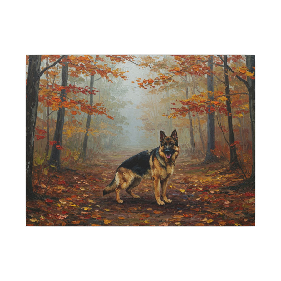 German Shepherd Acrylic Painting Canvas Print, GSD Dog Lover Wall Art, Pet Portrait Gift, Ready to Hang Home Decor for Dog Moms & Dads