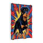 Rottweiler Comic Book Pop Art Canvas - Dynamic Halftone Style for Energetic Wall Decor