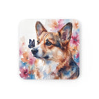 Corgi Watercolor Drink Coaster by Tritan — angled detail view
