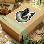 Boston Terrier Renaissance Royal Portrait Sticker, Dog Portrait Vinyl Decal, Kiss-Cut Sticker, Boston Terrier Lover Gift