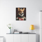 Pembroke Welsh Corgi Medieval Knight Portrait Canvas Wall Art, Regal Dog Painting, Pembroke Welsh Corgi Lover Gift, Stretched Canvas