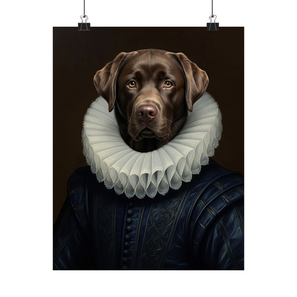 Labrador Retriever Renaissance Royal Portrait Matte Poster, Regal Dog Art Print, Labrador Retriever Lover Gift, Wall Art