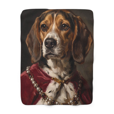 Beagle Kings & Queens Royal Portrait Regal Throw Blanket | Premium Dog Art | Tritan