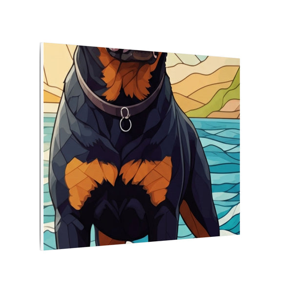Rottweiler Stained Glass Canvas Wall Art | Dog Lover Gift | Unique Rottie Decor | Pet Art Print