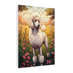 Poodle Stained Glass Stretched Canvas Wall Art Print | Dog Lover Gift | Elegant Pet Portrait Home Decor for Dog Mom