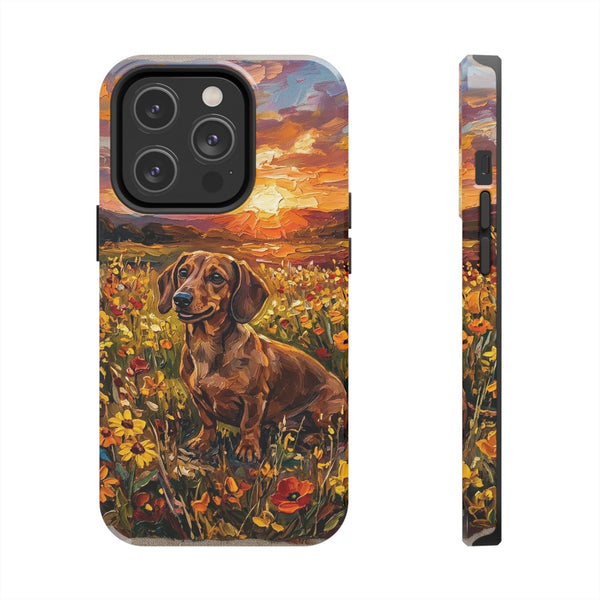 Dachshund Acrylic Gallery Print Sunset Prairie Phone Case | Premium Dog Prints | Tritan