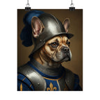 French Bulldog Medieval Knight Portrait Matte Poster, Regal Dog Art Print, French Bulldog Lover Gift, Wall Art