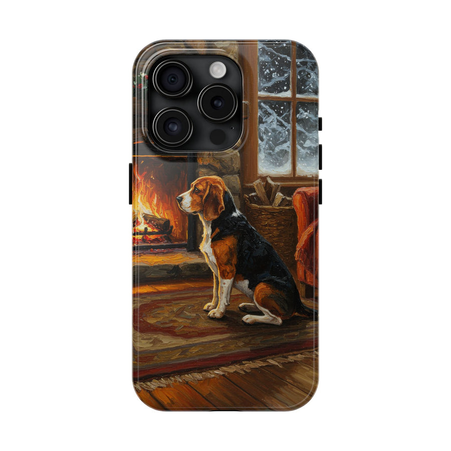 Acrylic Beagle - Winter Hearth | Tough Phone Case