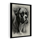 Boxer Charcoal Portrait Canvas Art, Dog Lover Gift, Boxer Mom Dad Decor, Pet Wall Art Print, Stretched Canvas