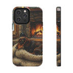 Acrylic Dachshund - Winter Hearth | Tough Phone Case