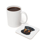 Rottweiler Low Poly Monochrome Gold Cork Back Coaster | Dog Lover Gift