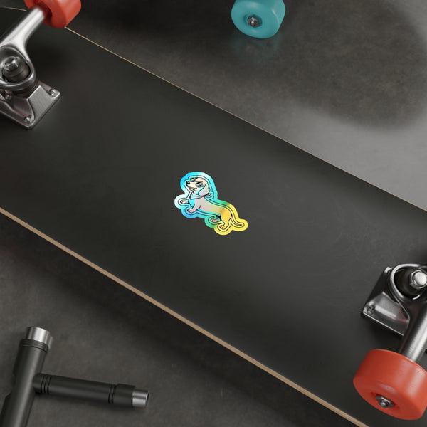 Y2K Dachshund Holo Sticker | Tritan — Lifestyle View