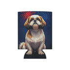 Shih Tzu America 250 Can Cooler, Patriotic Dog Pattern Gift for Dog Lovers, American Flag Pet Art America 250 Party Decor, Premium Drink Sleeve — primary view