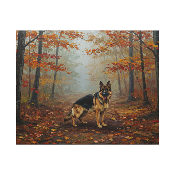 German Shepherd Acrylic Painting Canvas Print, GSD Dog Lover Wall Art, Pet Portrait Gift, Ready to Hang Home Decor for Dog Moms & Dads