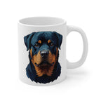 Rottweiler Stained Glass Cool Jewel Ceramic Mug 11oz | Dog Lover Gift