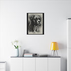 Boxer Charcoal Portrait Canvas Art, Dog Lover Gift, Boxer Mom Dad Decor, Pet Wall Art Print, Stretched Canvas