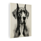 Great Dane Charcoal Portrait Canvas Wall Art | Majestic Dog Print | Large Breed Pet Memorial Gift | Dog Lover Home Decor | Stretched Canvas