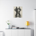 Great Dane Charcoal Portrait Canvas Wall Art | Majestic Dog Print | Large Breed Pet Memorial Gift | Dog Lover Home Decor | Stretched Canvas
