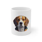 Beagle Stained Glass Cool Jewel Ceramic Mug 11oz | Dog Lover Gift
