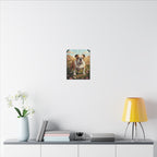 English Bulldog Stained Glass Canvas Print, Dog Wall Art Decor, Pet Lover Gift, Dog Art, Housewarming Gift