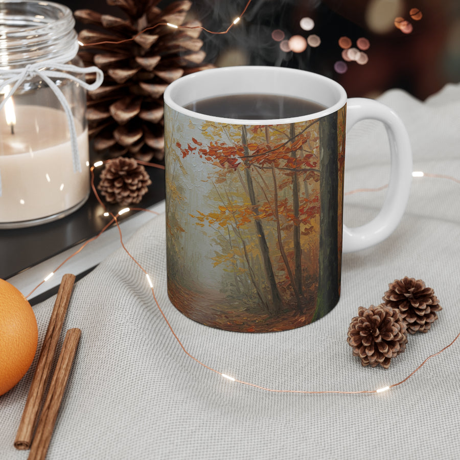Acrylic Rottweiler - Autumn Woods | Ceramic Mug 11oz
