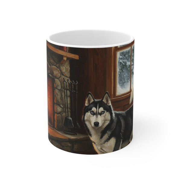 Acrylic Siberian Husky - Winter Hearth | Ceramic Mug 11oz